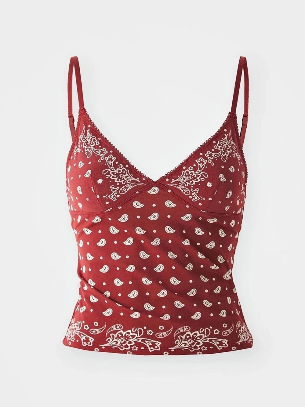 BDG Urban Outfitters Je T’Aime Red Bandana Paisley Cami Tank Top L